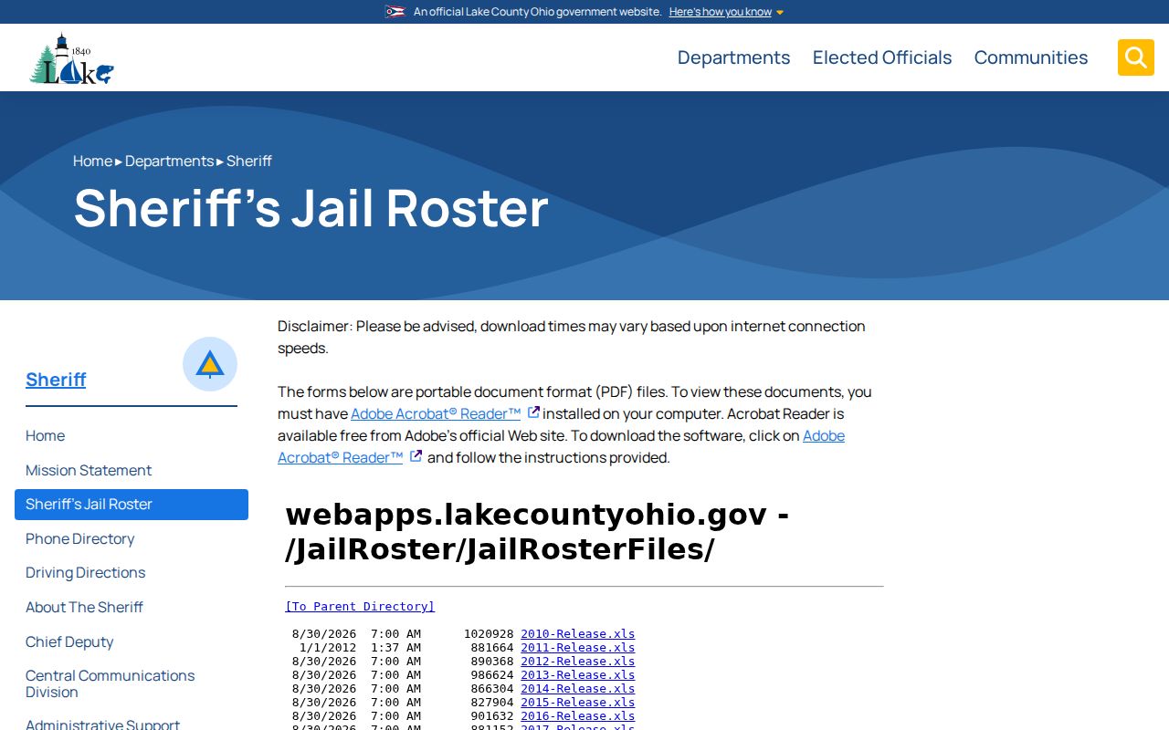 Willoughby neighbors privacy boundary shown by the Lake County jail roster page