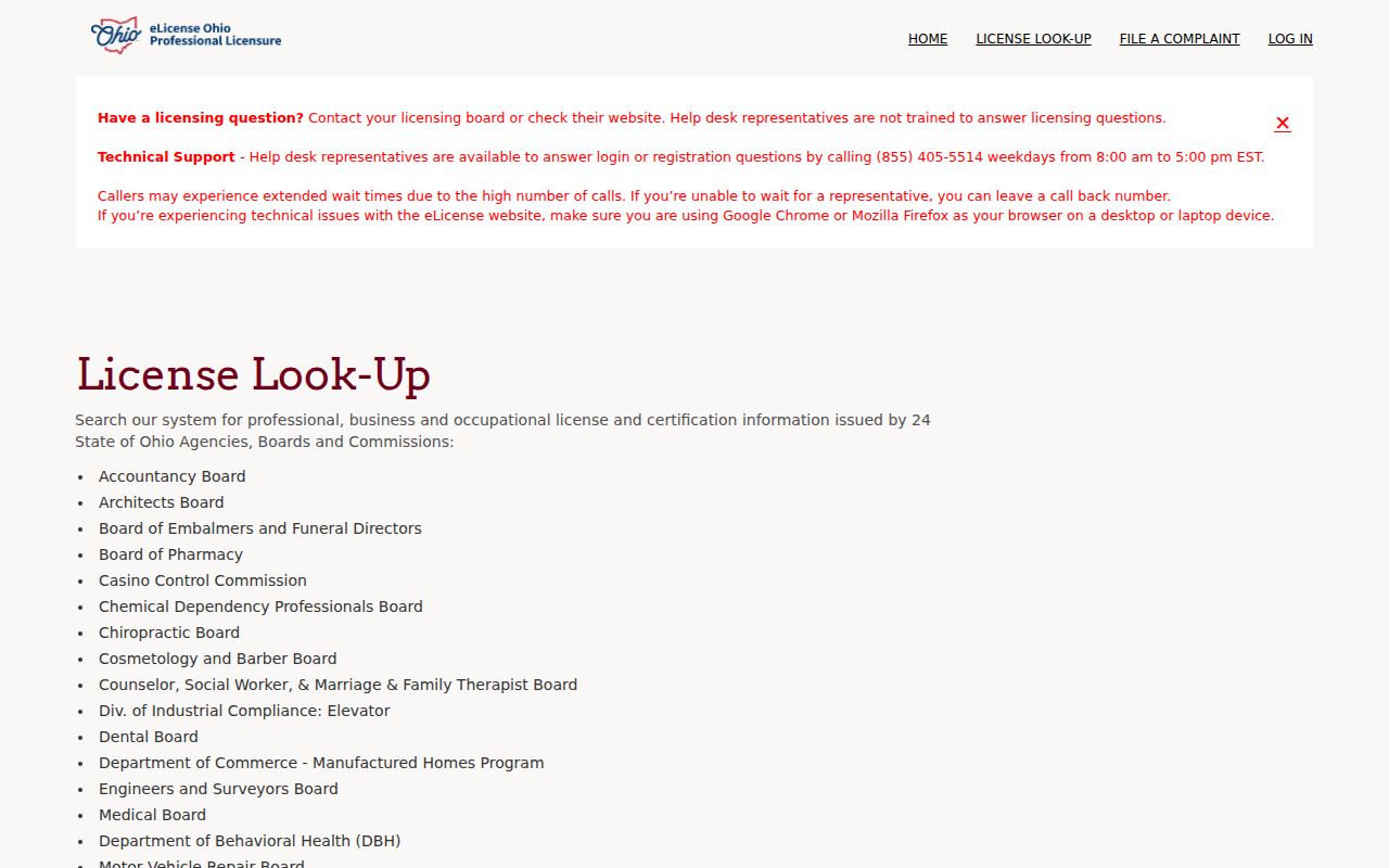Willoughby resident lookup source for Ohio public credential verification