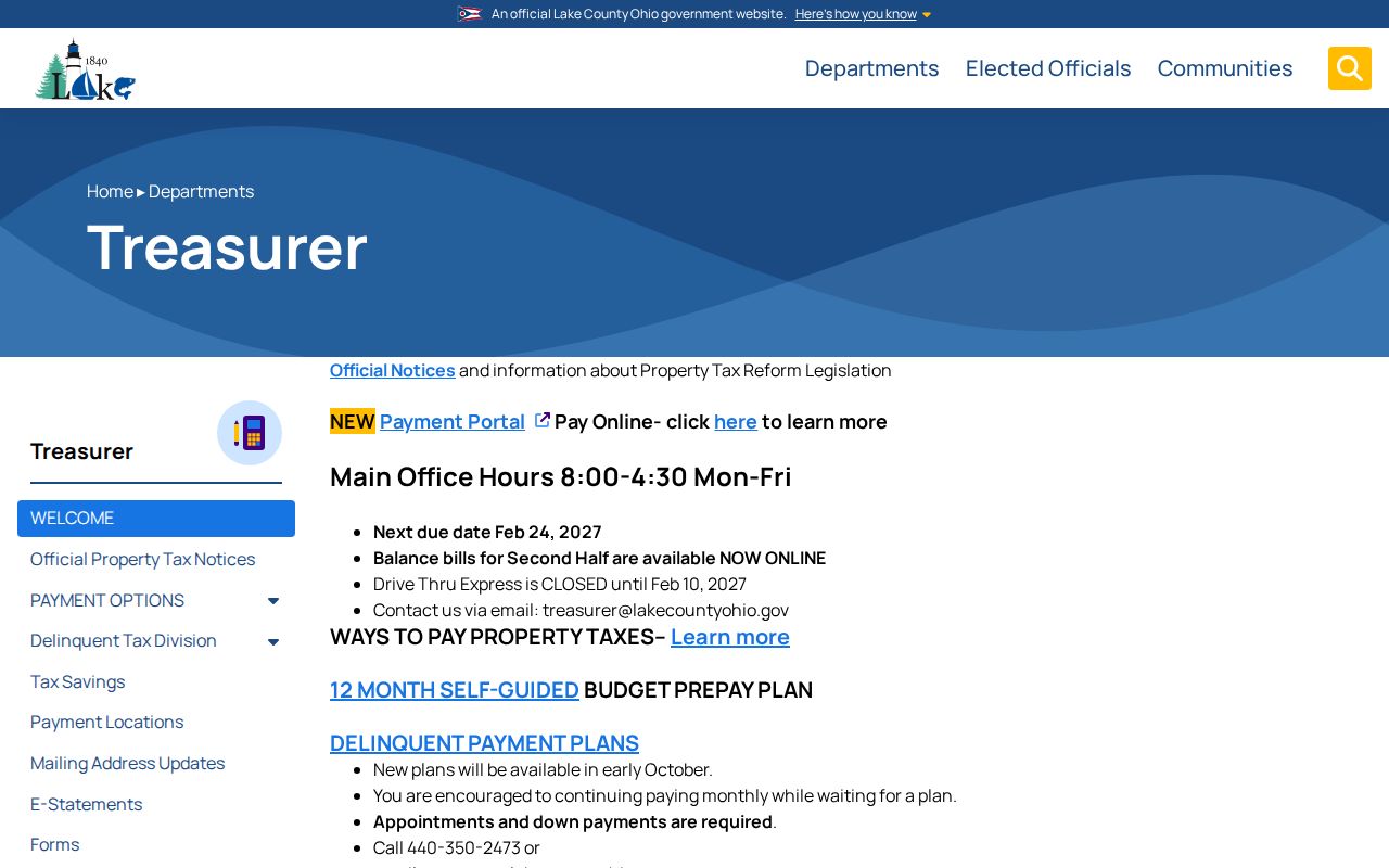 Willoughby street directory Lake County property tax search guidance